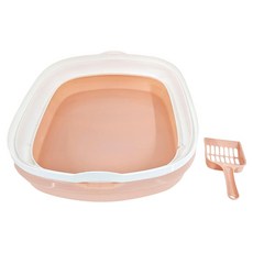 半封閉式貓砂盆 清潔方便 時尚可愛 家居百搭 寬敞空間, 橘粉色, 1組