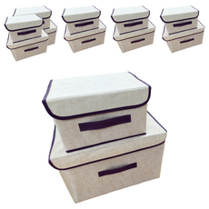 접이식 패브릭 소품정리 박스 2개 세트, 혼합색상, 6세트