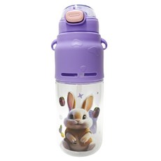 雙飲彈跳旋轉蓋水壺 紫色 1L 安全材質 輕巧便攜, 1個