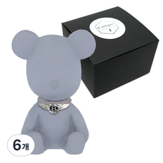 엠노블 엠블럼 베어 차량용 방향제 리필 세트 5ml, 6개, 화이트머스크