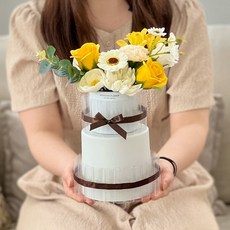 中心擺飾零用錢盒子 2層, 白色 黃色