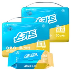 스카트 기름 찌든때 세정 티슈 30p, 8개