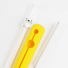 GOODGLAS 好玻 海豹造型玻璃吸管 高22cm 口徑1.3cm, 1支