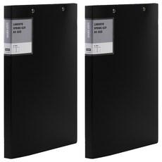 Lan CHYn 連勤牌文具 PP 馬卡龍色系彈簧夾 雙上 LC-612D K, 黑色, 2本