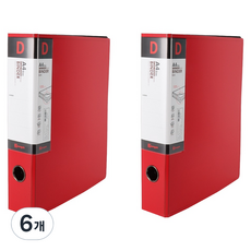 영오 신소재 D링 바인더 5cm 3공, 레드, 6개
