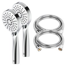 American Standard Stella手噴3段蓮蓬頭+黃銅不銹鋼淋浴線1.5m套裝, 鉻合金, 2組