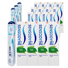 SENSODYNE 舒酸定 清涼薄荷牙膏 100g+牙刷 隨機出貨, 4套