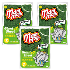 Mam Moth MM象 泰式烤海苔 經典原味, 巨型7倍大片, 42g, 3包