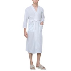 Woni家 情侶華夫格浴袍 XL, 1個, 白色