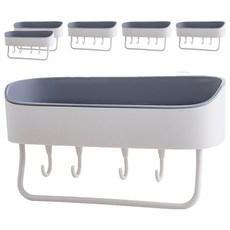 미카엘 주방 욕실 수건 다용도 수납 행거, 화이트 그레이, 6개