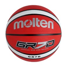 molten 12片橡膠深溝籃球 紅白色, BGR7D-RW, 1顆