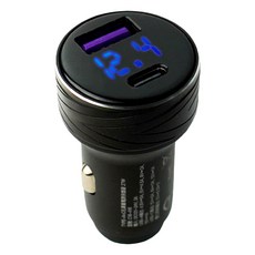 STREET-R 27W 8A極速 電壓顯示 QC + PD智能車充 SR-726, 1個, 2孔