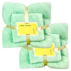 JOYFUL NAPKIN 悅棉 浴巾毛巾組 升級加厚款, 果綠色, 2組