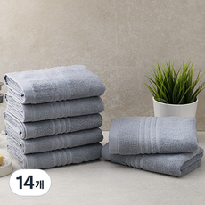 위클리 베이직 수건 타올 170g 30수 면사, 라이트그레이, 14개
