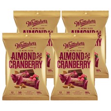 Whittaker's 迷你杏仁蔓越莓巧克力, 180g, 4袋