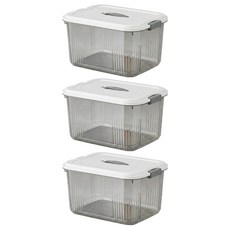 小麥購物 手提收納盒 小, 透明黑, 3個