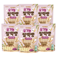 아이배냇 유기농 쌀떡뻥 유아쌀과자 30g, 자색고구마, 6개