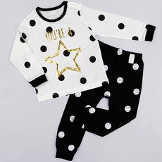 Maykids 童款星星點點印花居家長袖長褲套裝