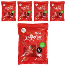 복이네먹거리 중국산 안매운 고춧가루 순한맛 김치용, 500g, 5개