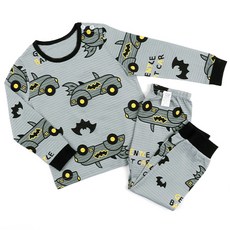 Maykids 男童款蝙蝠俠車印花9分袖家居服套裝
