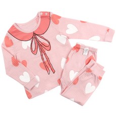 Maykids 女童絲帶印花9分袖上衣套裝