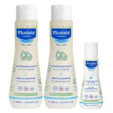 Mustela 慕之恬廊 慕之幼溫和洗髮露 200ml*2入+潔面凝膠 50m*1入, 450ml, 1組