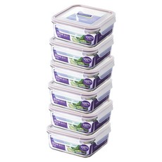 글라스락 퍼플 에디션 정사각 밀폐용기, 6개, 850ml