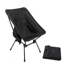 아이두젠 와이드 포켓 캠핑 릴렉스 경량 접이식 휴대용 체어, 블랙, 1개