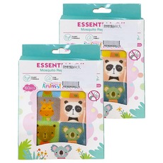 ESSENTIA 防蚊貼60入 天然植物精油配方 可愛動物造型 嬰幼兒適用 長效防蚊保護, 60入, 2盒