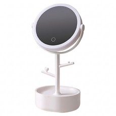 ecoco 意可可 LED台式化妝鏡首飾盒 E1908, 白色