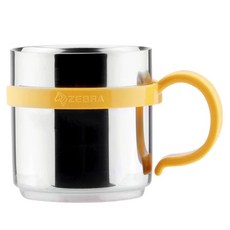 ZEBRA 斑馬牌 304不銹鋼雙層兒童隔熱杯 雙層隔熱設計 SGS無毒認證 ISO 9001原廠認證, 黃色, 230cc, 1個