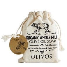OLIVOS 奧莉芙的橄欖手工皂 全脂牛奶橄欖手工皂 附隨身束口袋 淨白, 150g, 1個