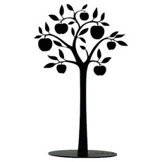 OPUS 東齊金工 歐式鐵藝蘋果樹飾品架 耳環 手鏈 配件展示, 經典黑, 1個