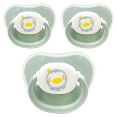 PUKU 藍色企鵝 拇指型初生安撫奶嘴 水藍色, 0歲以上, 3個