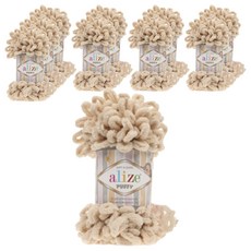 alize 퍼피 핑거니팅 뜨개실, 310 허니, 10개