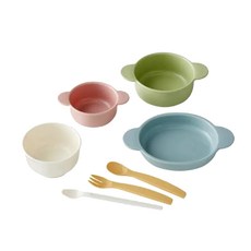 Combi 康貝 日製離乳收納餐具7件組 多色可選 安全材質 方便收納, 1組