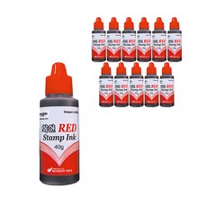 WHASHIN 工業用印章墨水, 紅色, 12個