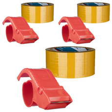 대박테이프 황색 박스테이프 50m 1p + 커터기 1p, 3세트