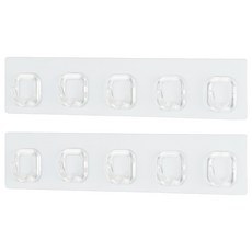 deHUb 黏貼式迷你掛鉤 5 R型, 透明, 2個