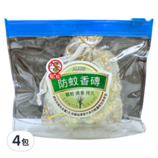 小丸家族 香茅香氛磚, 驅蚊 清香 持久, 32g, 4包