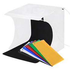 Neon 台灣霓虹 便攜式6色背景高亮度攝影棚 內含2個LED燈, 1組