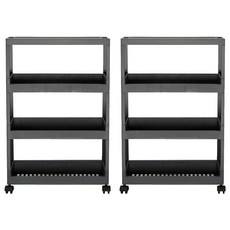 lifist 移動式Plus縫隙層架 矮款 4層, 灰色, 2個