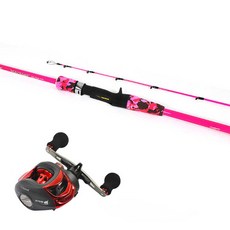 HAEDONG 海東 組合釣魚套組 Funky Tonight 釣魚竿 C165XL + V5 紅色右手柄 Baitril, 粉色的