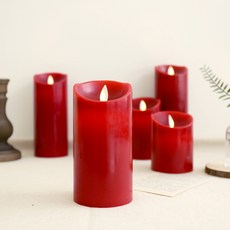 모던홀릭 LED 양초 캔들 티라이트 20cm + 리모컨 세트, 레드
