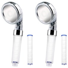 淨水過濾蓮蓬頭+替換濾芯組, 混色, 2組