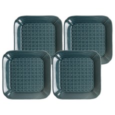 wandu 瓦讀 奈良陶瓷方盤 8.25吋, 4件組盤子, 藍色, 1組