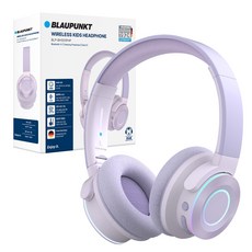 블라우풍트 청력보호 LED 블루투스 6.0 키즈 헤드폰, 퍼플, BLP-BH551PHP