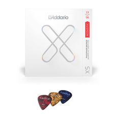 D'Addario XS 民謠吉他弦 磷青銅 + Castle撥片 3個, XSAPB1356, 單一顏色, 1個