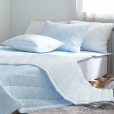 Blancview Vert 泡泡紗夏季鋪棉墊組, 藍色
