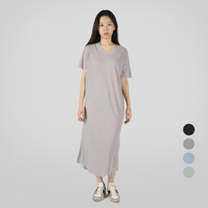 Eunone 44-88 長版涼感連身裙 夏季睡衣 含大尺碼, 灰色
